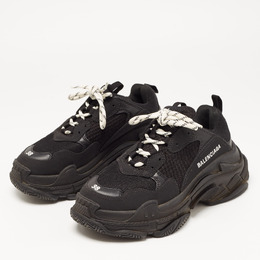 Balenciaga: Чёрные кроссовки Triple S