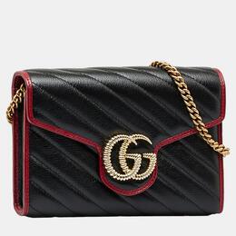 Gucci: Чёрный кошелёк GG Marmont