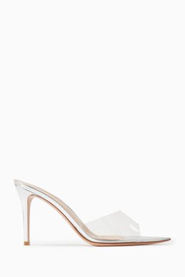 Gianvito Rossi: Серебристые сабо Elle 85