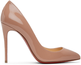 Christian Louboutin: Бежевые туфли  Pigalle Follies 100