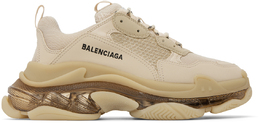 Balenciaga: Коричневые кроссовки  Triple S