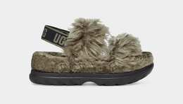 UGG: Зелёные сандалии Fluff Sugar