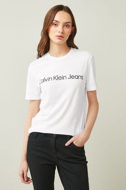 Calvin Klein Jeans: Белая футболка 