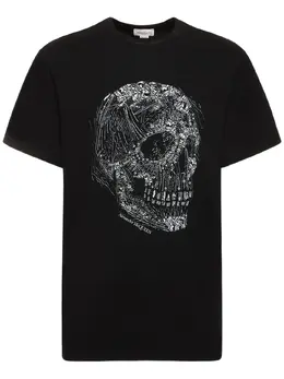 ALEXANDER MCQUEEN: Футболка  Skull со стразами