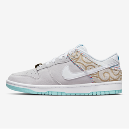 Nike: Серые кроссовки Dunk Low Retro