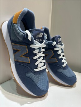 New Balance: Синие кроссовки  500