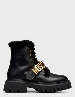 MOSCHINO: Чёрные ботинки 