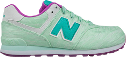 New Balance: Зелёные кроссовки  574