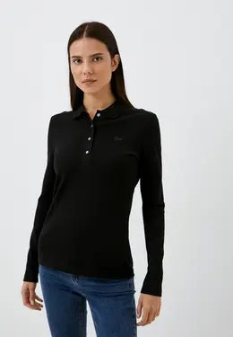 Lacoste: Чёрное поло 