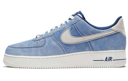 Nike: Голубые кроссовки Air Force 1 Low