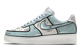 Nike: Голубые кроссовки Air Force 1