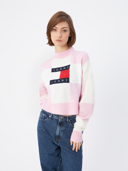 Tommy Hilfiger: Розовый свитер  Tommy Jeans