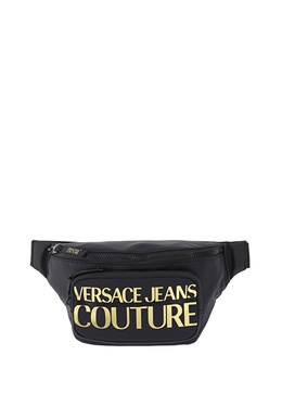 Versace Jeans Couture: Чёрная поясная сумка