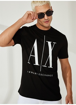 Armani Exchange: Чёрная футболка 