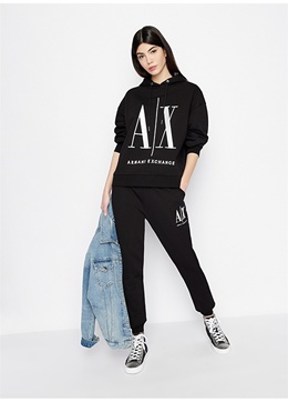 Armani Exchange: Чёрная толстовка 