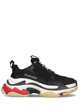 BALENCIAGA: Чёрные кроссовки  Triple S