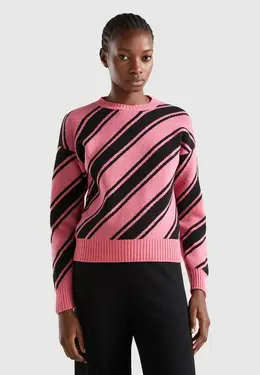 United Colors of Benetton: Розовый свитер 