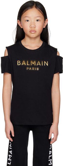 Balmain: Чёрная футболка