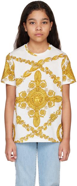 Versace: Белая футболка Baroque