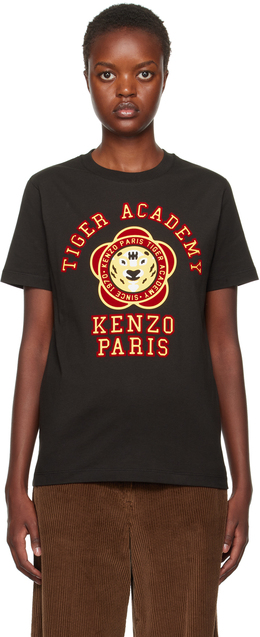 Kenzo: Чёрная футболка Paris