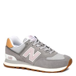 New Balance: Серые кроссовки 