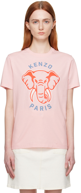 Kenzo: Розовая футболка Jungle