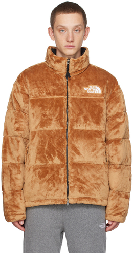 The North Face: Бежевый пуховик  Nuptse