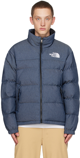 The North Face: Синий пуховик  Nuptse