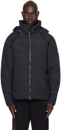 Canada Goose: Чёрный пуховик  Hybridge Base