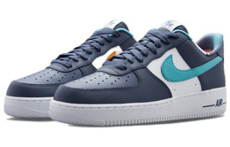 Nike: Голубые кроссовки Air Force 1 Low