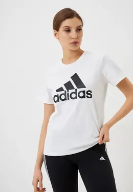 adidas: Белая футболка 