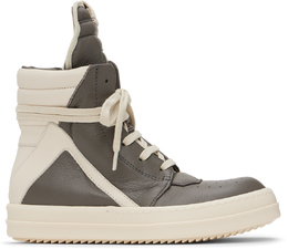 Rick Owens: Серые кроссовки  Geobasket