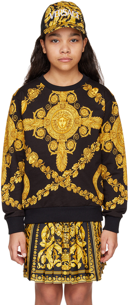 Versace: Чёрный свитшот Baroque