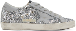 Golden Goose: Серебристые кроссовки  Super Star