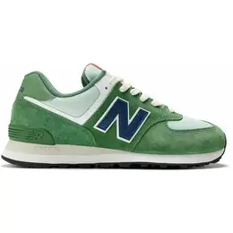New Balance: Зелёные кроссовки  574