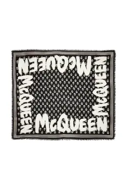 Alexander mcqueen: Чёрный шарф  Graffiti