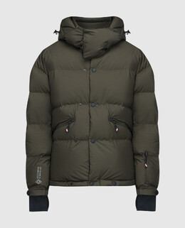 Moncler Grenoble: Зелёный пуховик 