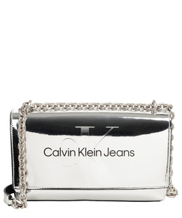 Calvin Klein Jeans: Серебристая сумка 