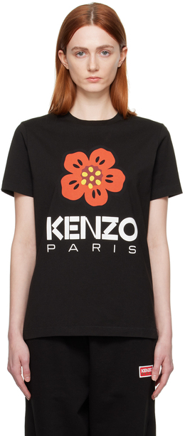 Kenzo: Чёрная футболка Paris