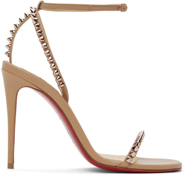 Christian Louboutin: Бежевые босоножки 