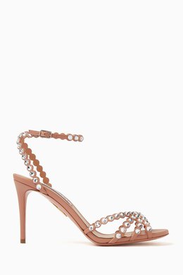 Aquazzura: Розовые сандалии Tequila 85