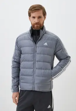 adidas: Серый пуховик 