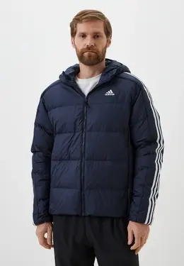 adidas: Синий пуховик 