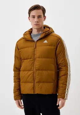 adidas: Коричневый пуховик 