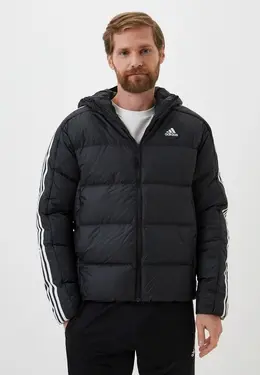 adidas: Чёрный пуховик 