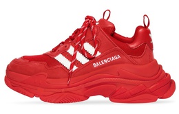 Balenciaga: Красные кроссовки  Triple S