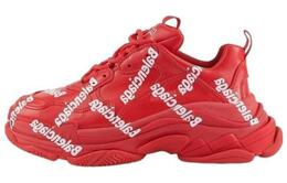 Balenciaga: Красные кроссовки  Triple S