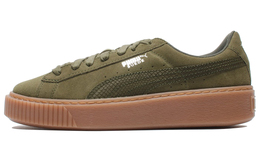 PUMA: Зелёные кроссовки  Suede