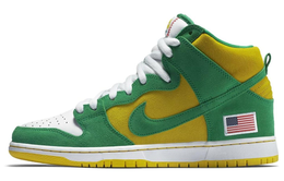 Nike: Зелёные кроссовки  Dunk High Pro SB