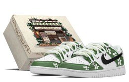 Nike: Зелёные кроссовки  Dunk